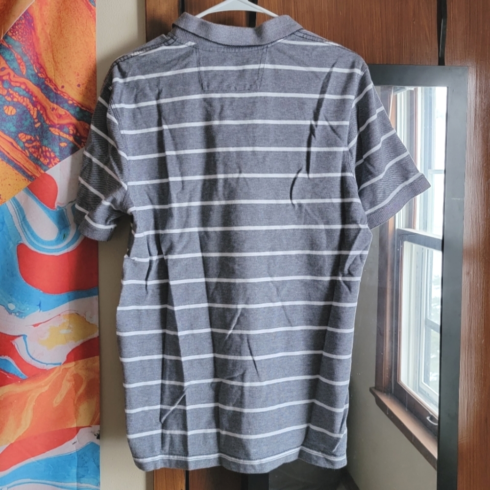 ⛳ Banana Republic Mens Collared Striped Polo - Size L - Picture 6 of 10